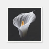 Witte Calla Lily op zwart Servet (Voorkant)