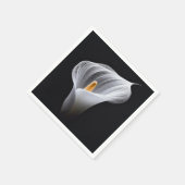 Witte Calla Lily op zwart Servet (Hoek)