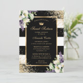 Witte Calla Lily Zwart Goud Zoet 16 Verjaardag Kaart (Staand voorkant)