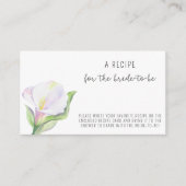 Witte calla - Recept voor de aanstaande bruid Informatiekaartje (Voorkant)
