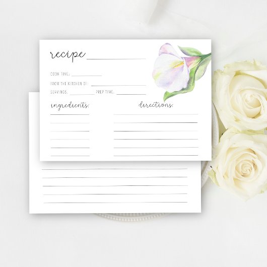 Witte calla - Receptkaart
