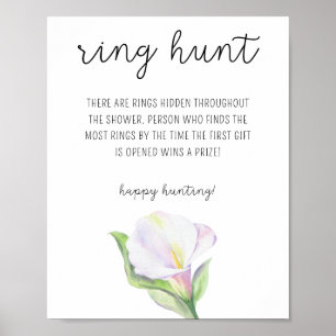 Witte calla - Ring jacht bruidsfeest spel Poster