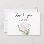 Witte calla - vrijgezellenfeest dank u bedankkaart (Voorkant)