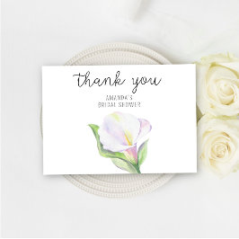 Witte calla - vrijgezellenfeest dank u bedankkaart