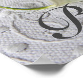 Witte calla's op linnen poster (Hoek)