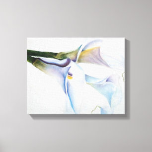 WITTE CALLILY FLOWERS WRAPPED CANVAS PAINTING AFDRUK