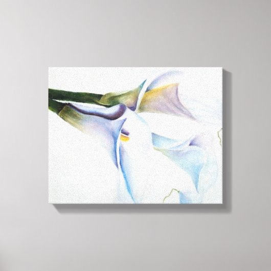 WITTE CALLILY FLOWERS WRAPPED CANVAS PAINTING AFDRUK (Voorkant)