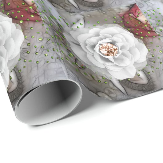 Witte Camelia Cadeaupapier (Rol Hoek)