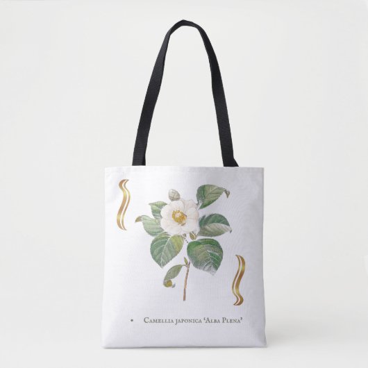 Witte camelia tote bag (Voorkant)