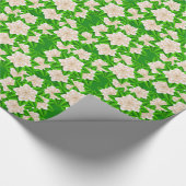 Witte Camelia's en Groene Bladeren Cadeaupapier (Hoek)