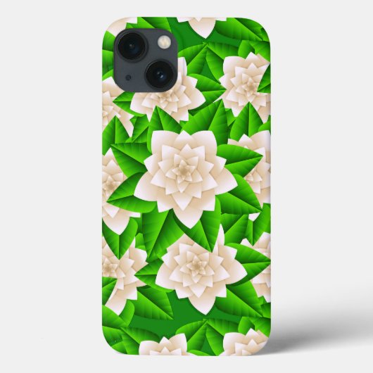 Witte Camelia's en Groene Bladeren Case-Mate iPhone Case (Achterkant)