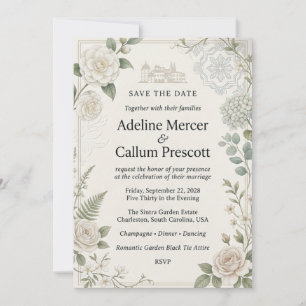 Witte Camelia's, Rozen, Hortensia's, Eucalyptus, V Kaart