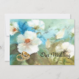 witte camelia's trouwkaart kaart