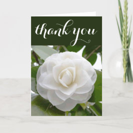 Witte Camellia Waterverf Fijne Bloemen Dank u Bedankkaart