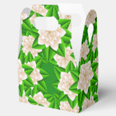 Witte Camellias en Groene Bladeren Bedankdoosjes (Geopend)