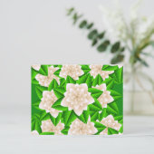 Witte Camellias en Groene Bladeren Briefkaart (Staand voorkant)