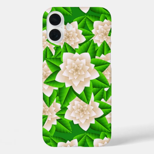 Witte Camellias en Groene Bladeren Case-Mate iPhone Case (Achterkant)