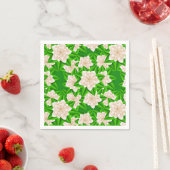 Witte Camellias en Groene Bladeren Servetten (Insitu)