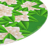 Witte Camellias en Groene Bladeren Snijplank (Hoek)