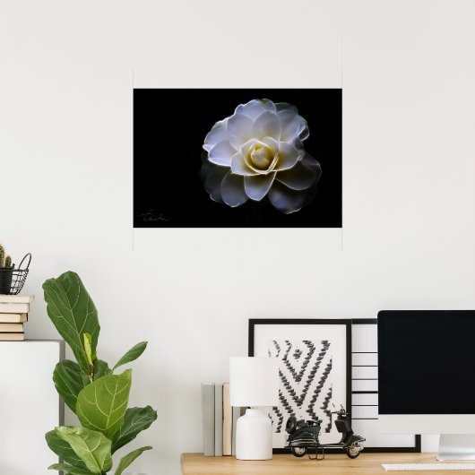 witte camellietkleur poster (Thuiskantoor)