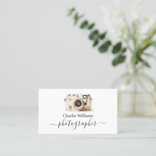 Witte  Camera Kunst, Fotograaf Visitekaartje (Staand voorkant)