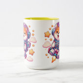 Witte campingbeker. Realistische mok mockup sjablo (Center)