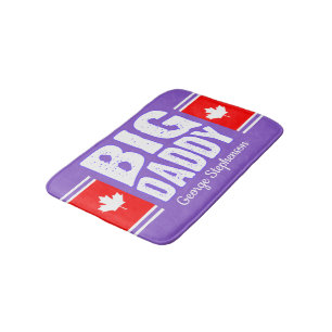Witte Canada Maple met witte tekst op uw kleur Badmat