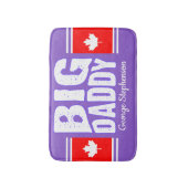Witte Canada Maple met witte tekst op uw kleur Badmat (Voorkant Verticaal)