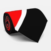 Witte Canadese esdoorn op rood wit en zwart Stropdas (Opgerold)