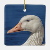 Witte Canadese gans Keramisch Ornament (Achterkant)