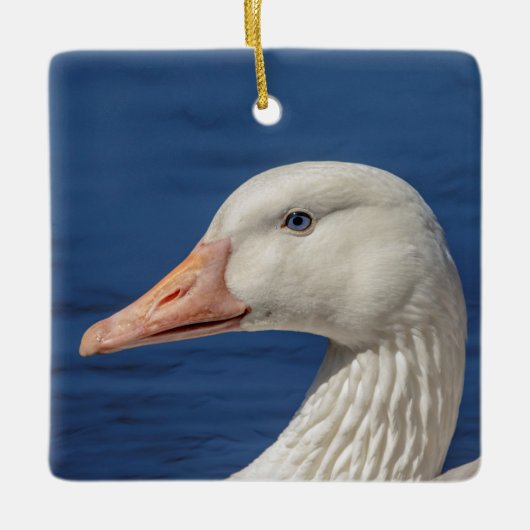 Witte Canadese gans Keramisch Ornament (Voorkant)
