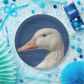 Witte Canadese gans Papieren Bordje (Feest)