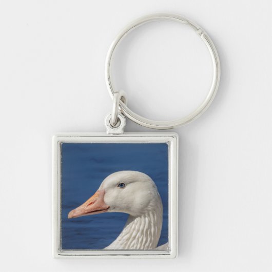 Witte Canadese gans Sleutelhanger (Voorkant)