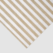 Witte Candy Strepen Vintage Kraft Bruine Kerst Tissuepapier (Detail)