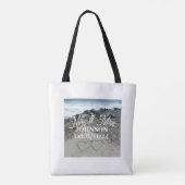 Witte Canvas tas - Twee harten in het zand (Achterkant)