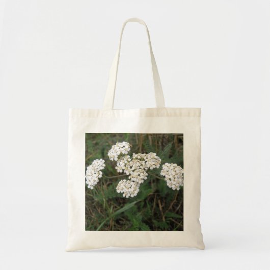 Witte Canvas tas van wilde bloemen (Voorkant)