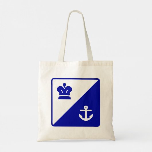 Witte Canvas tas voor kroon en anker blauw (Achterkant)