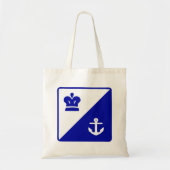 Witte Canvas tas voor kroon en anker blauw (Voorkant)