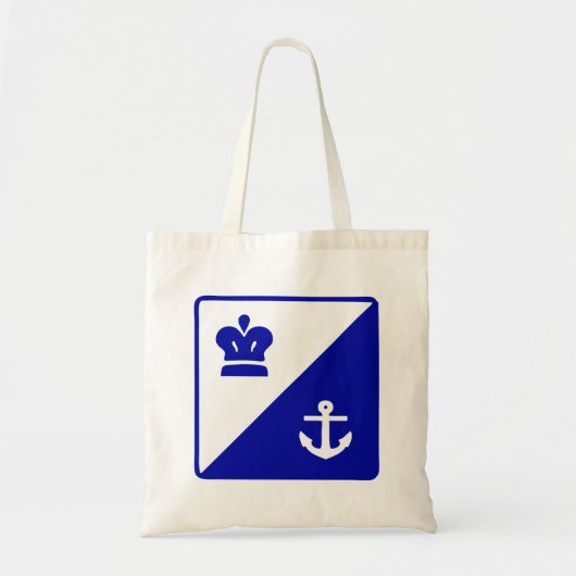 Witte Canvas tas voor kroon en anker blauw (Voorkant)