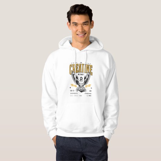 Witte capuchon sweat Creatine Hoodie (Voorkant volledig)