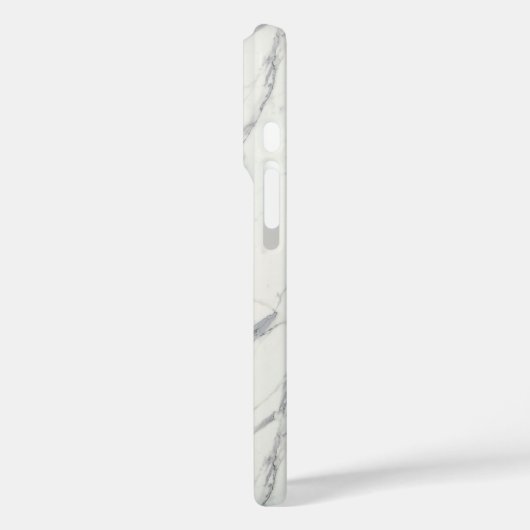 Witte Carrara Marmeren iPhone Case – Elegant Minim (Achterkant / Links)