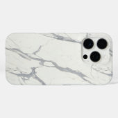 Witte Carrara Marmeren iPhone Case – Elegant Minim (Achterkant (horizontaal))