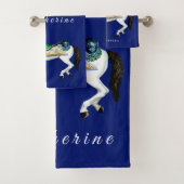 witte carrouselpaarden bad handdoek (Insitu)