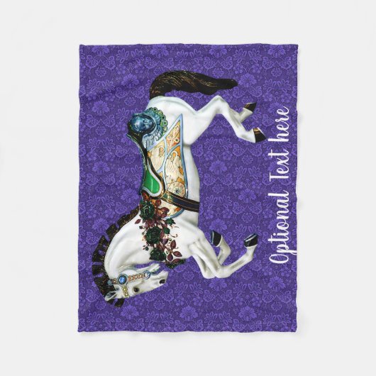  witte carrouselpaarden fleece deken (Voorkant)
