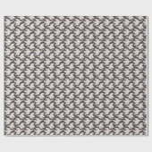 Witte Cartoon Goose Geometric Pattern Dark Grey Cadeaupapier (Vlak)