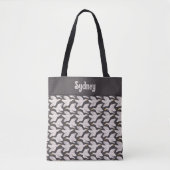 Witte Cartoon Goose Geometric Pattern Gepersonalis Tote Bag (Voorkant)