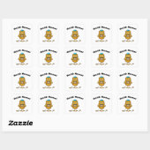 Witte Cartoon Matzah Monster Pascha Sticker (Vel)