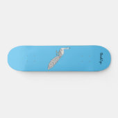 Witte cartoon persoonlijk skateboard (Horizontaal)