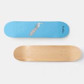 Witte cartoon persoonlijk skateboard (Horizontaal)