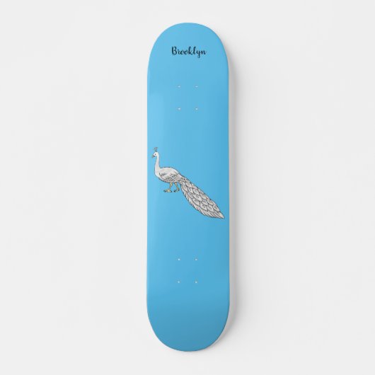 Witte cartoon persoonlijk skateboard (Voorkant)